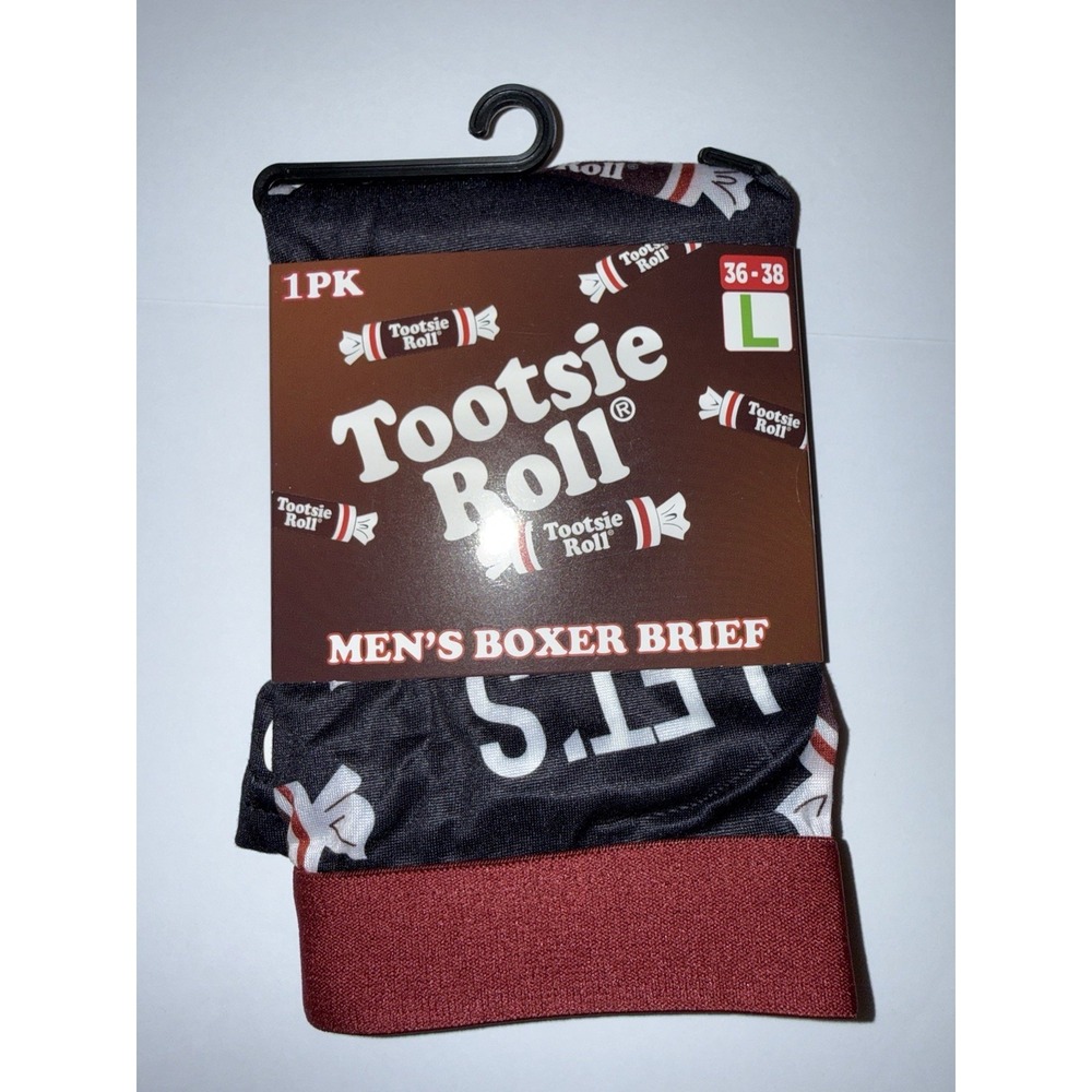 Tootsie Roll Boxer Briefs L 36-38 Novelty Candy Print Underwear NWT